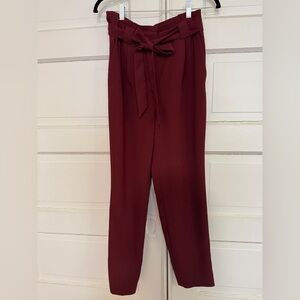 Express Maroon Tie-Waist Trousers